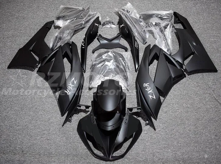 

Новинка, полный комплект обтекателей из АБС-пластика, подходит для kawasaki Ninja ZX6R 636 2009 2010 2011 6R 09 10 11 12 годов, черный матовый Комплект кузова
