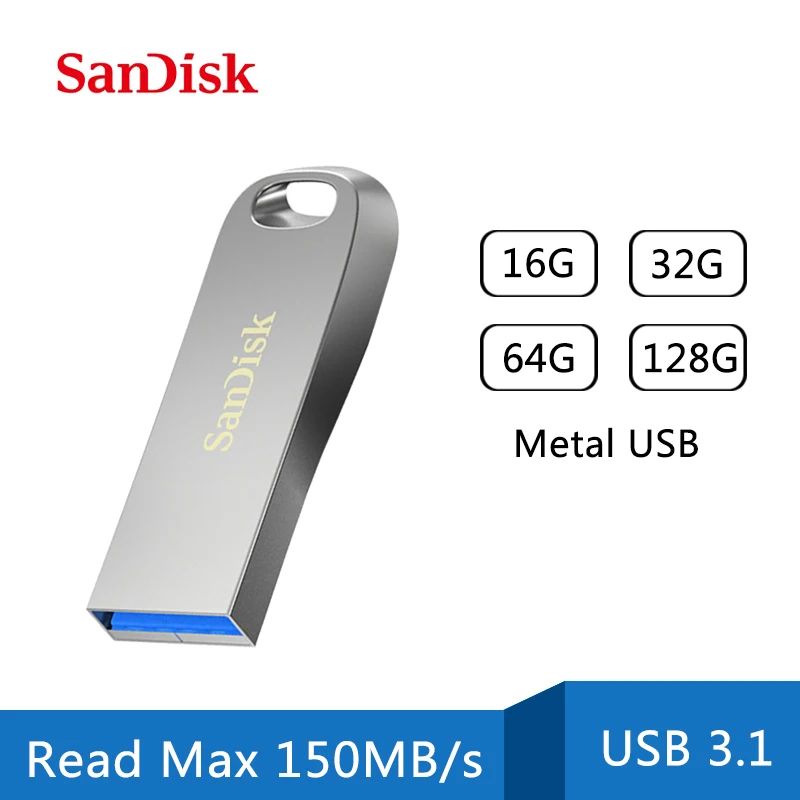 Стильный металлический USB флеш накопитель SanDisk CZ74 резервная копия защита паролем