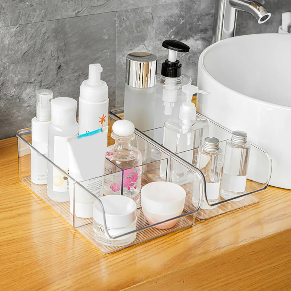 

1Pc Desk Storage Box Makeup Container Home Storage Holder (Transparent)