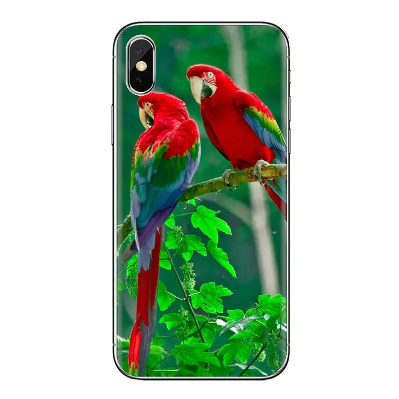 Мягкие чехлы из ТПУ кожи аниме птички обои с попугаями для huawei Honor 7X V10 6C V9 6A играть