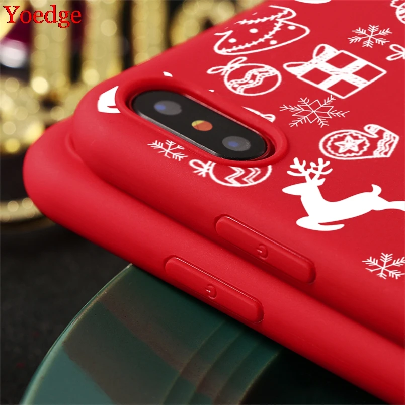 KSTUCNE Phone Case For iPhone X XS XR Xs Max Christmas Cartoon Elk Soft TPU Silicone Back Cover 6 6s 7 8 Plus 5 5s SE |