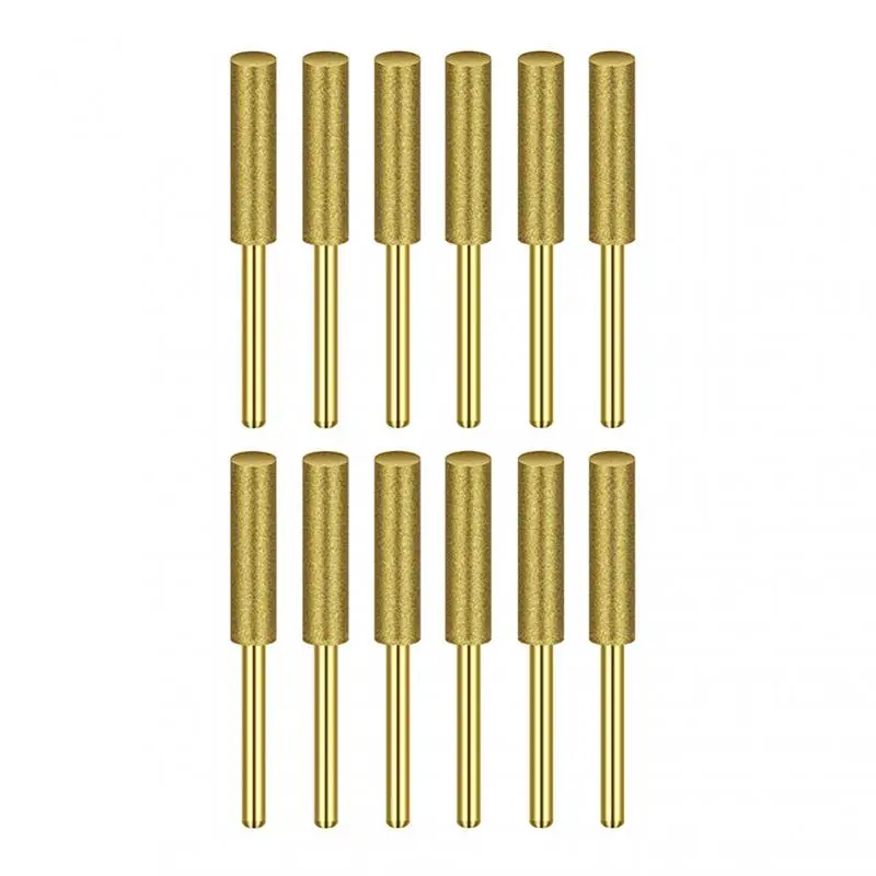 

Gold Diamond Coated Cylindrical Burr Chainsaw Sharpener Stone File Chain Saw Sharpening Carving Electric Grinding Tools