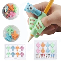toddler pen holder set cute cartoon soft plastic pencil case small packaging pen refill topper stationery office school supplies