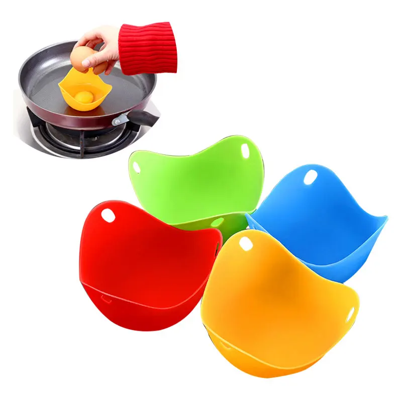 

New 4pcs/set Silicone Egg Poacher Poaching Egg Mold Bowl Rings Cooker Boiler Kitchen Cooking Accessories Pancake Maker Tool