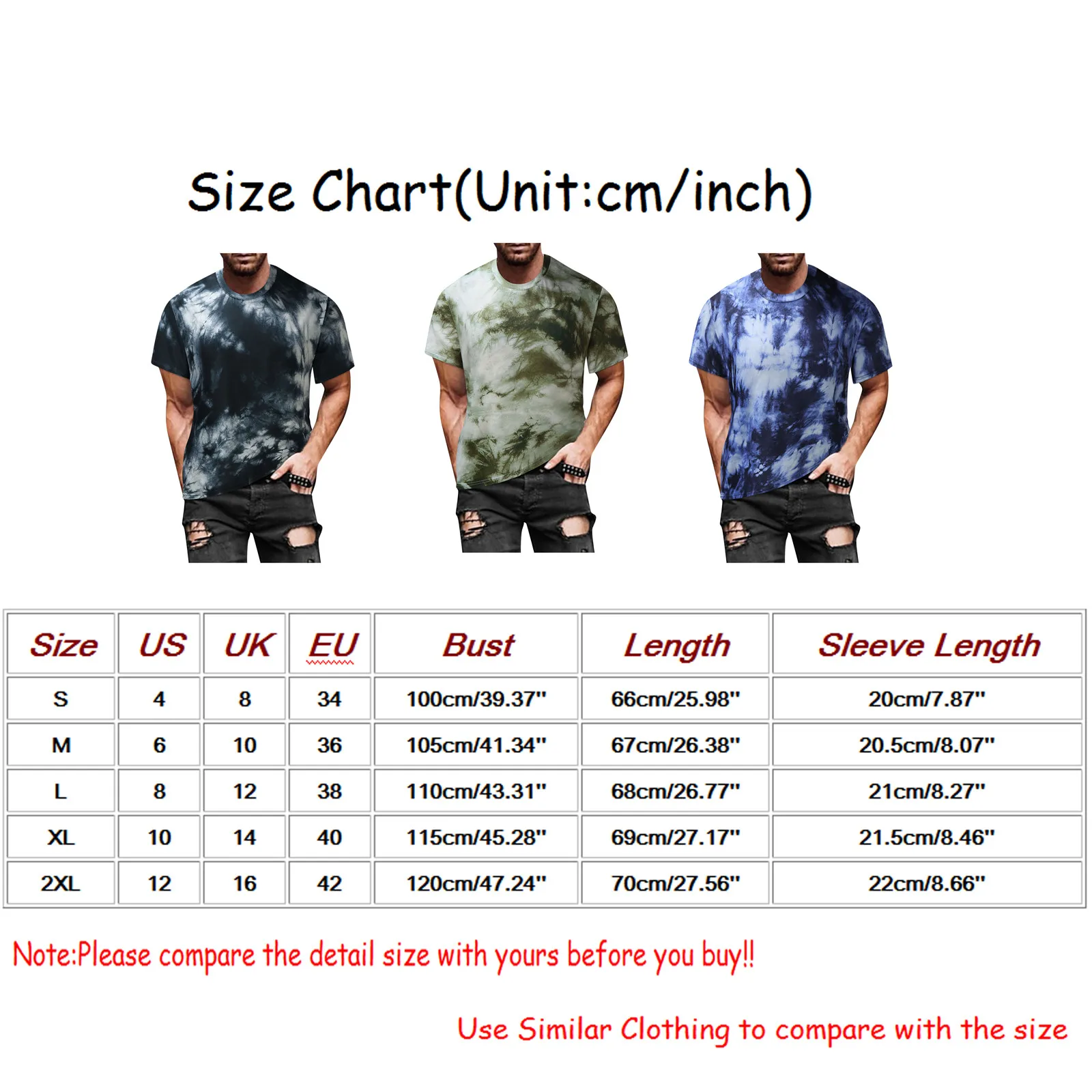 

Summer Men Fashion Short Sleeve O-Neck Casual Tie-dye Printed Hip Hop Style Basic Loose Breathable T-Shirt Quick-drying Tops#g3