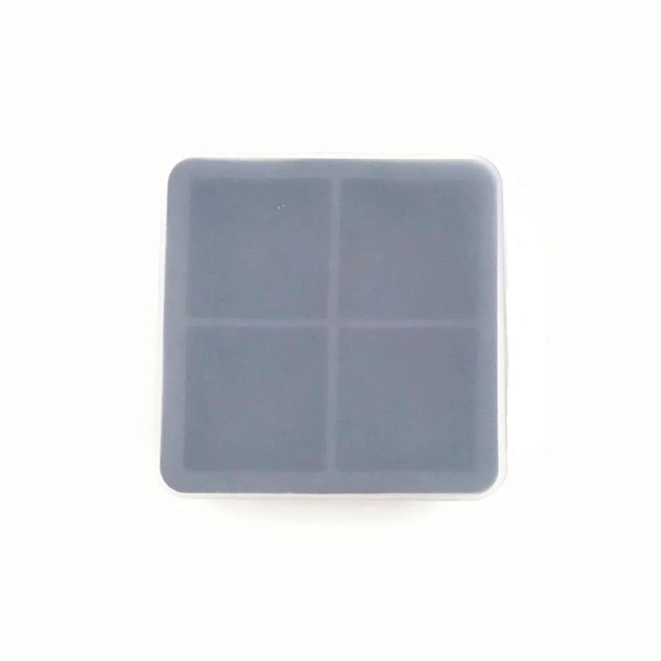 Силиконовая решетка для льда с 4 ячейками Большая квадратная крышкой коробка