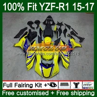 injection for yamaha yzf r1 yzf 1000 r1 2015 2016 2017 top yellow 127cl 4 yzf 1000 yzf r 1 yzf1000 yzfr1 15 16 17 oem fairing