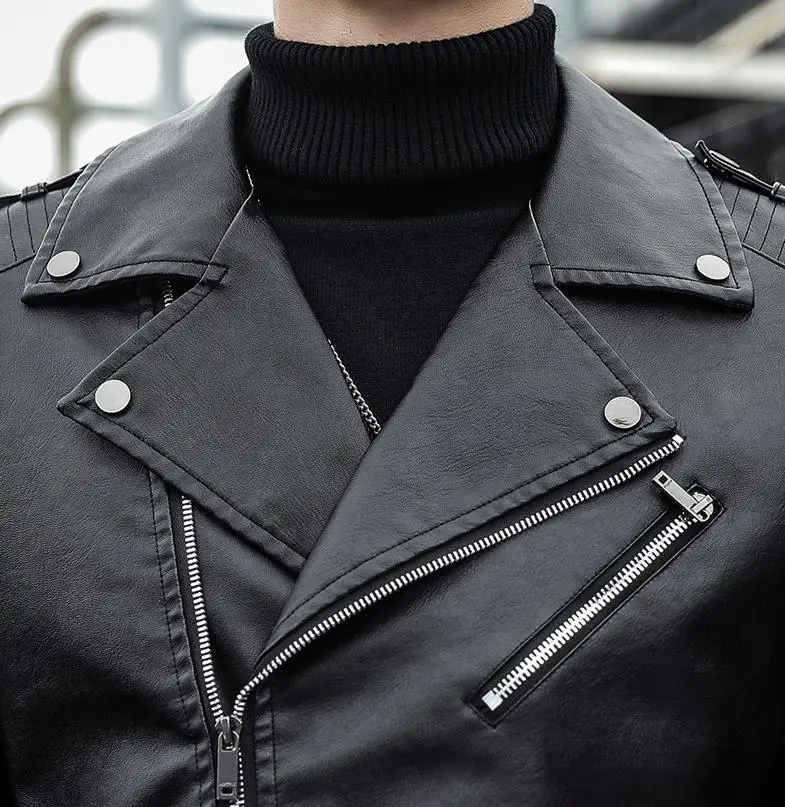 Мужская кожаная куртка мужские осенние куртки из искусственной кожи модные