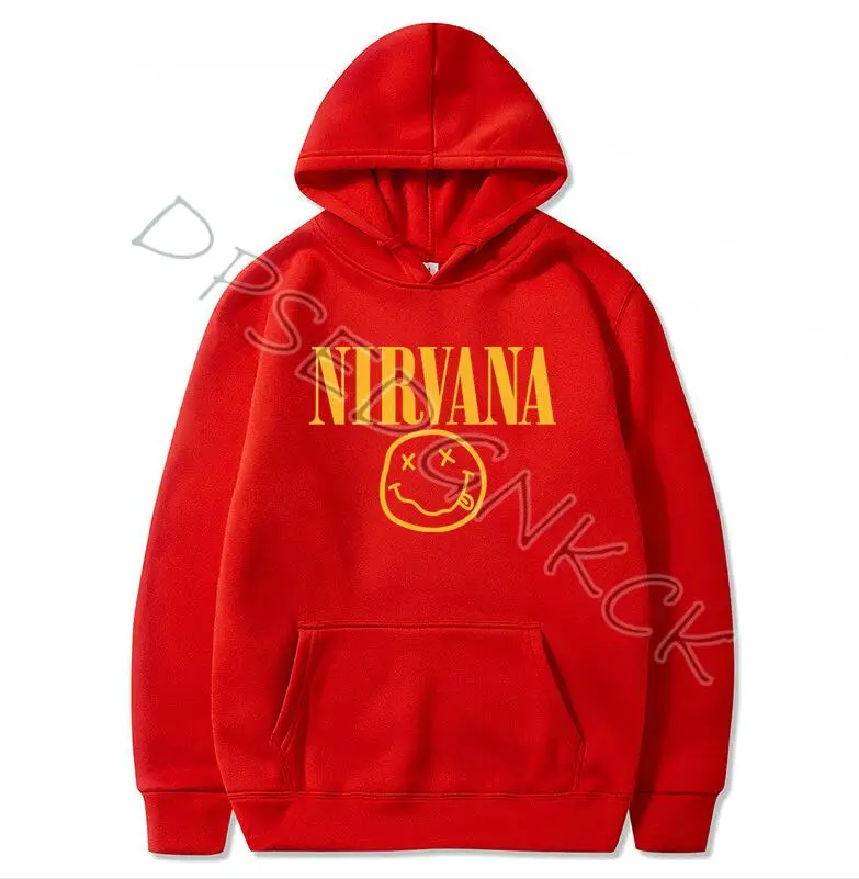 Красный Nirvana, толстовки для мужчин/женщин, весна-осень, с принтом, для мужчин, модные, размер S-3XL, толстовки для мужчин и женщин, толстовка, топы, AO-65 - Цвет: Красный