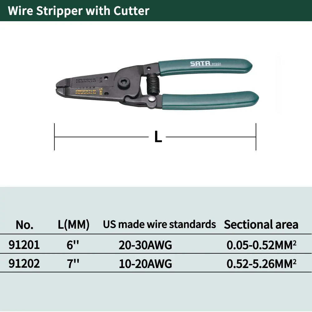 Инструмент SATA 6 ''или 7'' плоскогубцы для зачистки проводов и резак ручной