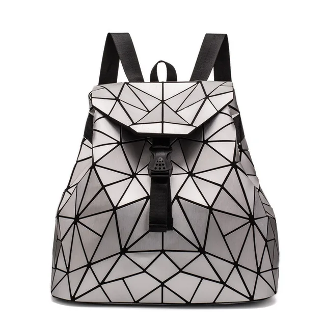 Silver backpack Женский рюкзак для мальчиков и девочек, школьная сумка, дорожная сумка с голографической лазерной геометрией, дизайнерский рюкзак, женский рюкзак - Цвет: Silver backpack