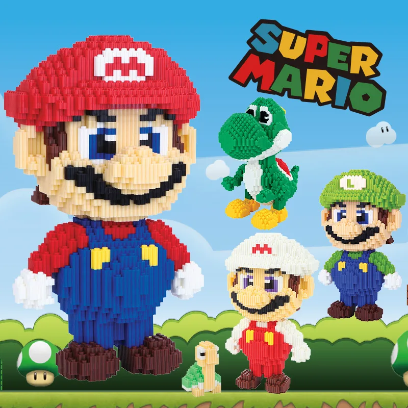 Супер Марио большой размер DIY блоки микро мультфильм строительные игрушки Juguetes 3D
