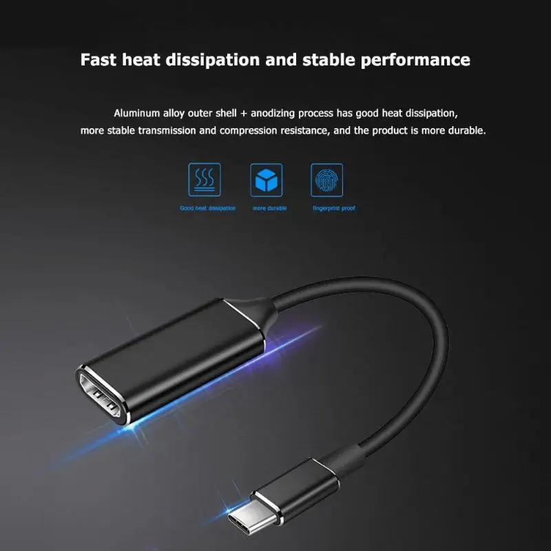 Портативный Тип USB C адаптер из алюминиевого сплава 4K 2K 30 Гц HD HDTV экранный