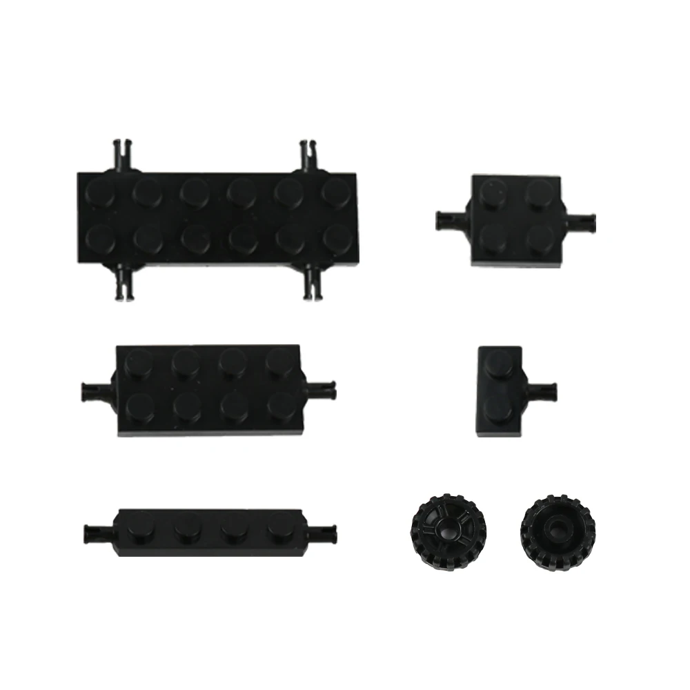 

42 Pcs Mini Wheel Axles Pack Car Tires 5 Models Building Blocks Accessories Enlighten Toys For Kids Assemble Small Build Parts