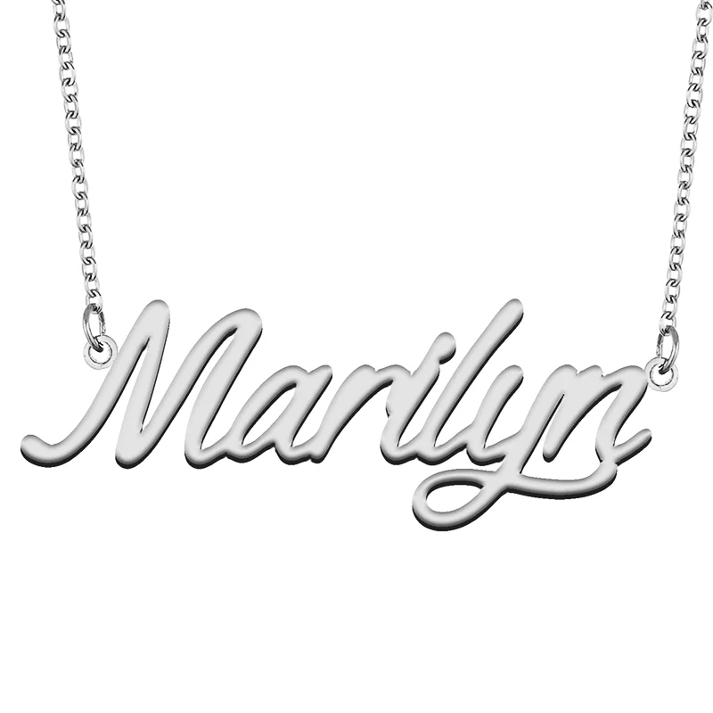 Marilyn Custom Name Necklace Customized Pendant Choker Personalized Jewelry Gift for Women Girls Friend Christmas Present