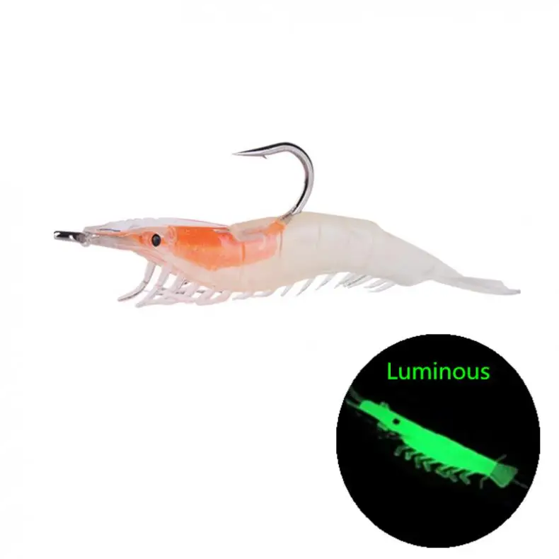 9 см 10g красочные ПВХ мягкая креветки приманки для ловли рыбы светящаяся приманка