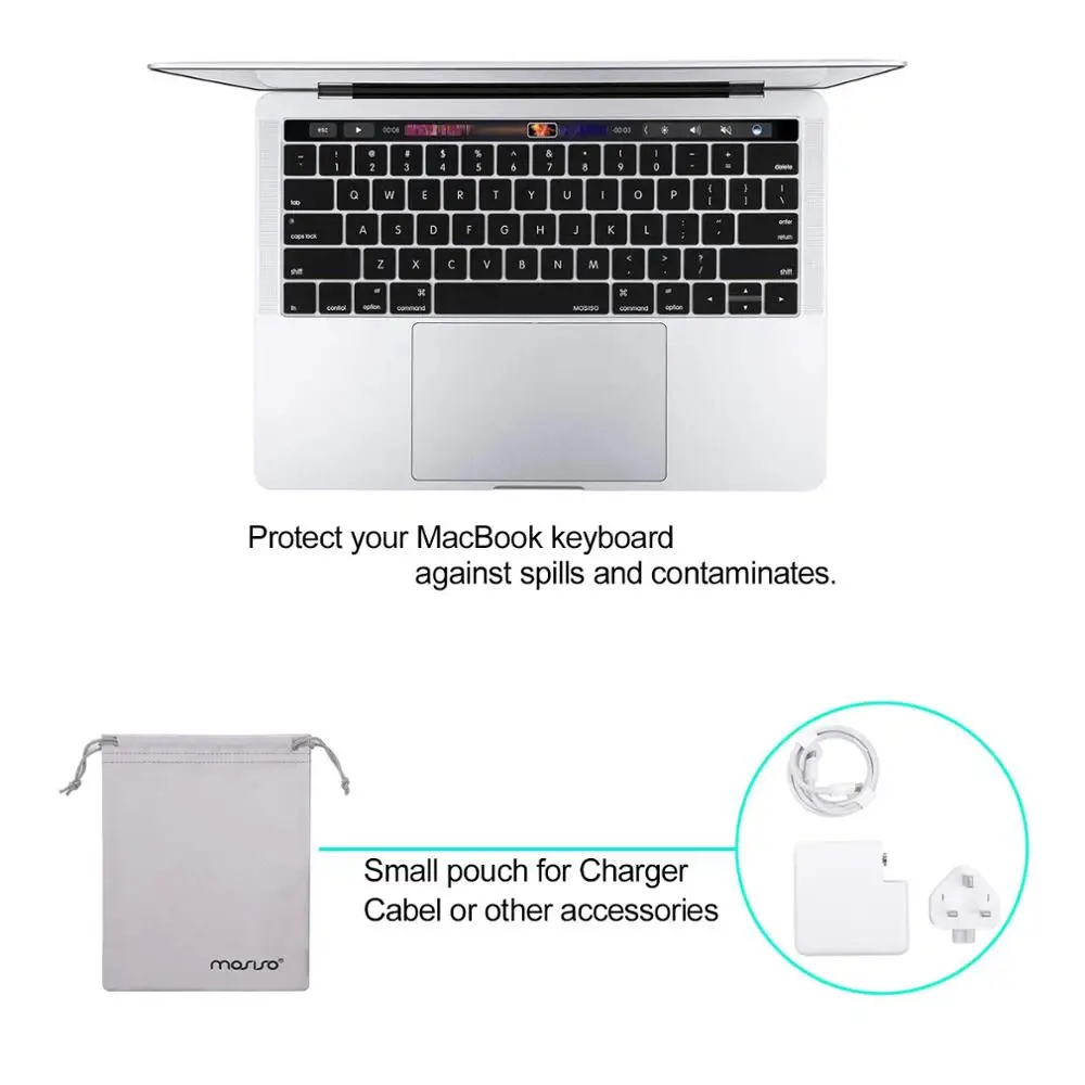 Mosiso 2019 2018 Laptop Matte Coque Cover Case for MacBook Air Pro 13 15 16 inch Retina Touch Bar A2141 A1932 +Keyboard | Компьютеры и