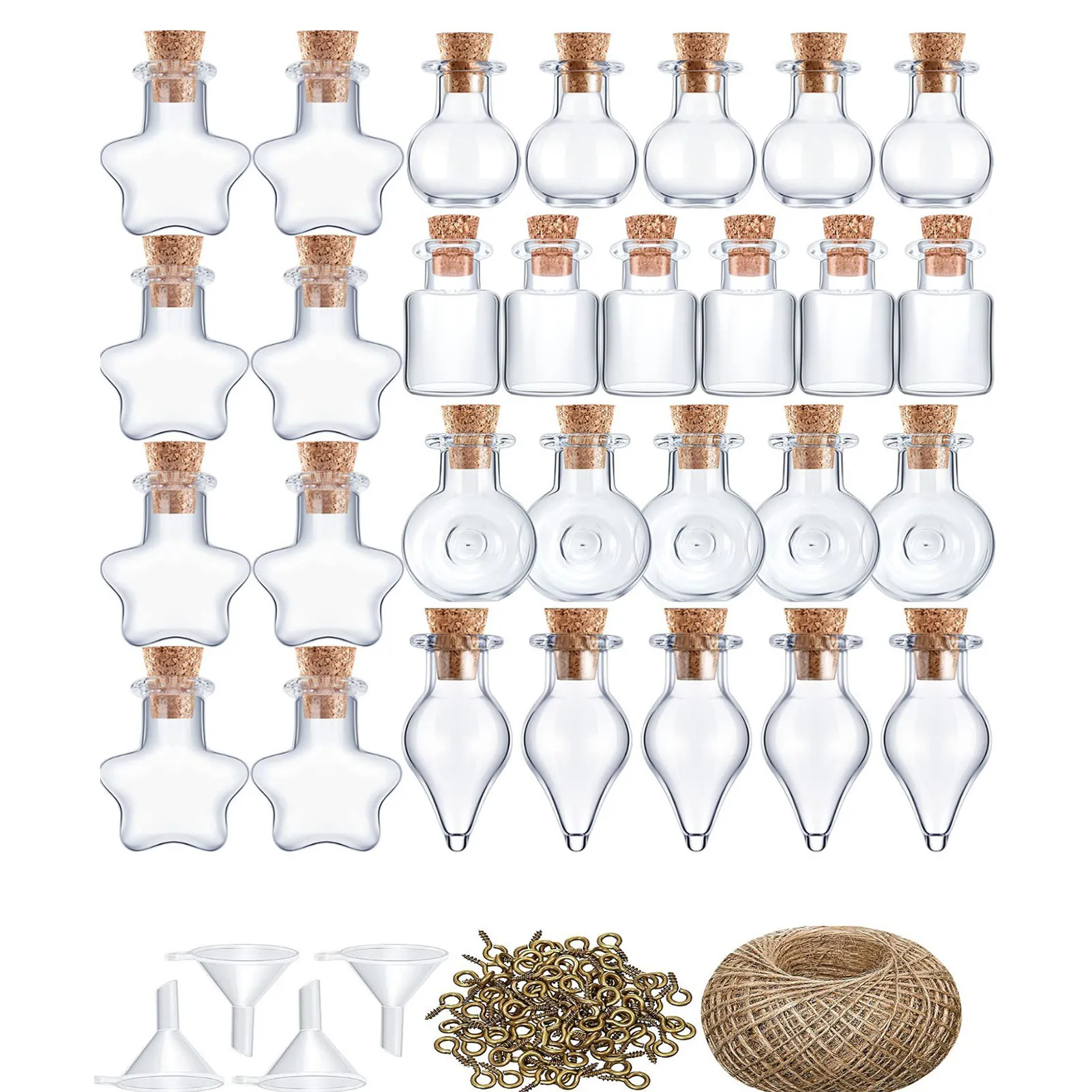 50 шт. стеклянные мини бутылки с ремешком 30 м|Копилки для денег| |