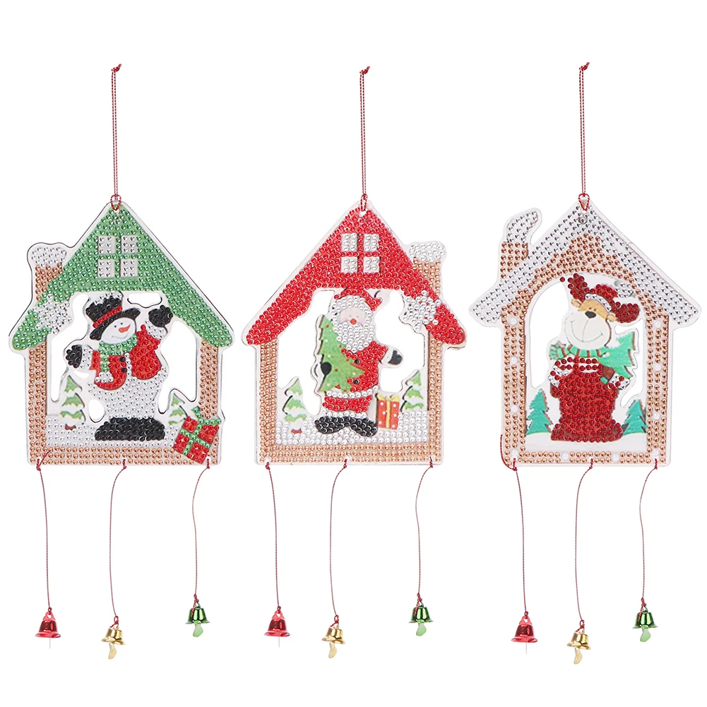 

3D DIY Applique Rhinestone House Kits Mosaic Diamond Patches HANGer Pendant Art Handmade Crafts for Decoration Gifts New Arrival