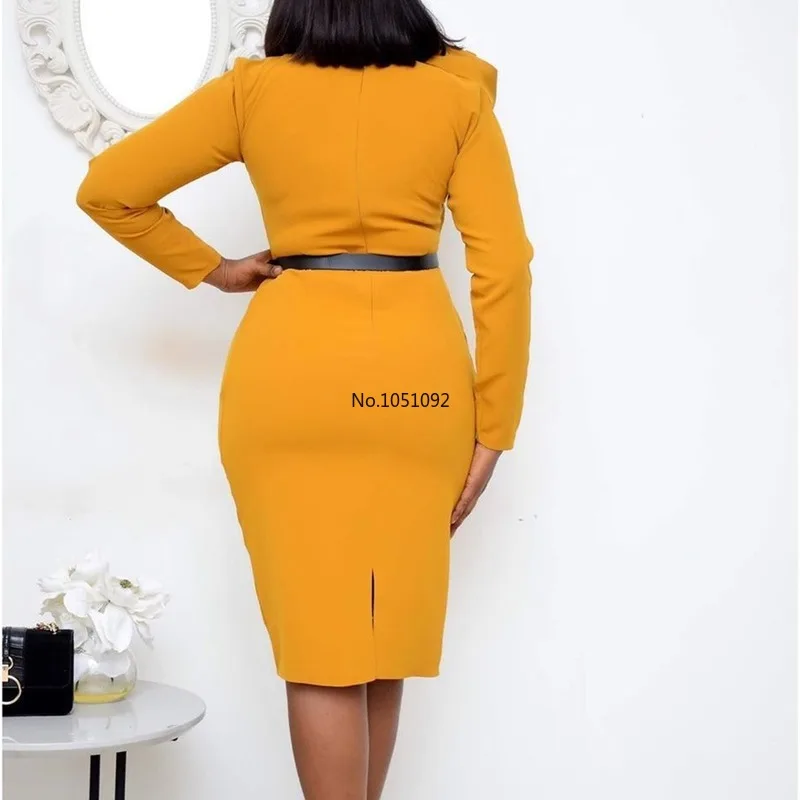 Красное элегантное вечернее Деловое платье для работы на осень 2020 приталенное