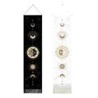 Гобелен с Лунной фазой, настенный подвесной циферблат с лунным затмением, естественные гобелены с солнечной луной в богемном стиле для гостиной, психоделического стиля