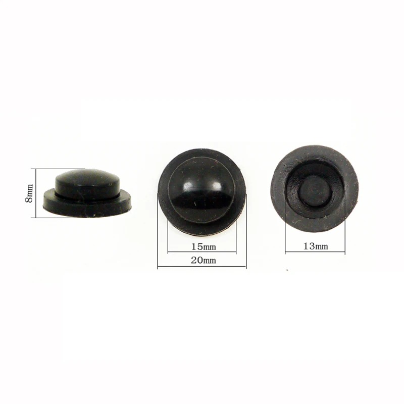 15mmX8mm 20 шт. хвост водонепроницаемый переключатель кнопка резиновая Кнопка Светодиодный заряд блики фонарик переключатель аксессуары уплотнение резиновая крышка - Цвет: 15mmX8mm