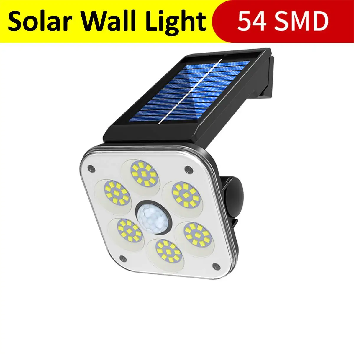 

54SMD Solar Motion Sensor Wall Light Outdoor Street Lamp with Remote Control Waterproof Garden Street Lamp Adjustable Brightness