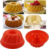 cake molds silicone 9 inch bakeware non stick mousse chiffon pudding jelly ice creams large hollow round vortex kitchen tools