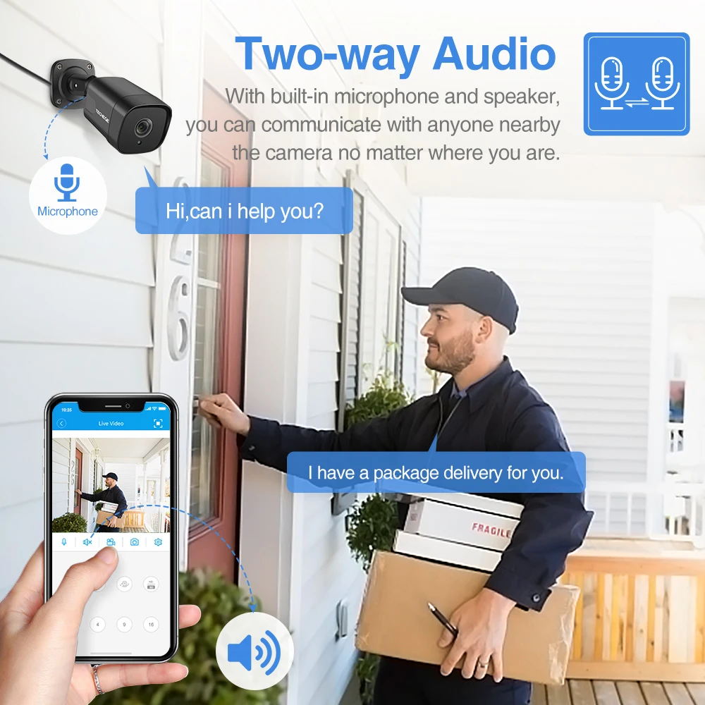 IP камера Techege уличная Водонепроницаемая с функцией распознавания лица