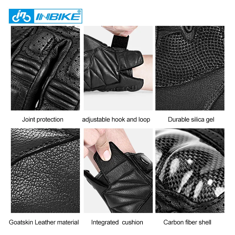 Мотоциклетные перчатки с покрытием из углеродного волокна кожаные велосипедные