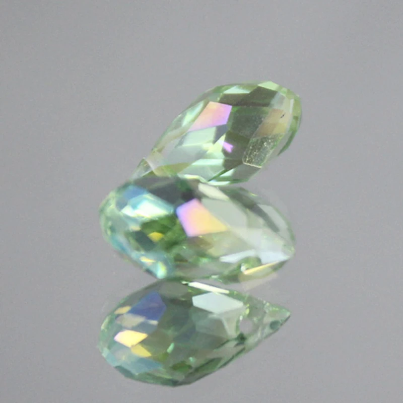 50 шт 6x12 мм овальной формы с бесцветными стёклами граненый чешский хрустальный