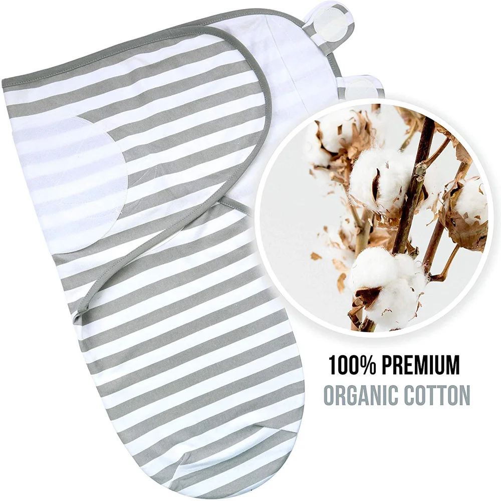 Baby Swaddle Blanket, Swaddle Wrap for Infant, Adjustable Newborn Swaddle, Organic Cotton Baby Swaddle for 0-6 Month