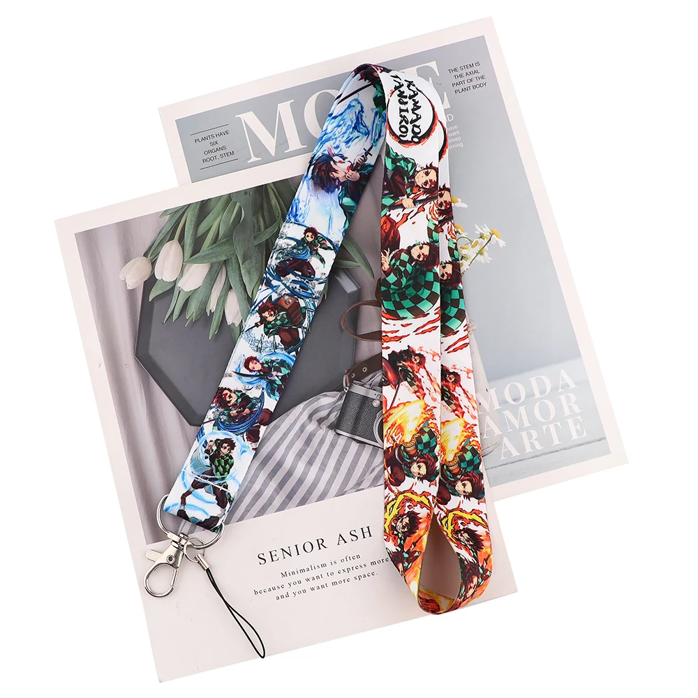 

Flyingbee Demon Slayer Cartoon Icons Style Anime Lovers Key Chain Lanyard Neck Strap For USB Badge Holder DIY Hang Rope X2379