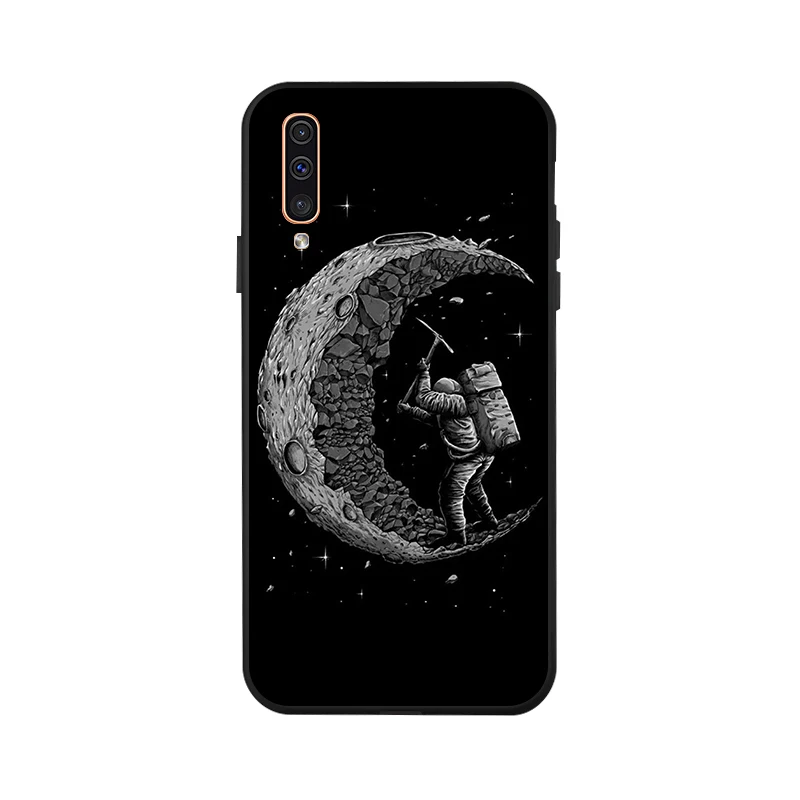 X054 Чехол для samsung A50 A70 A40 A30 A20 A10 M30 M20 M10 чехол с изображением Луны мягкий черный чехол для телефона с принтом чехол для samsung Galaxy A60 A20e - Цвет: X054