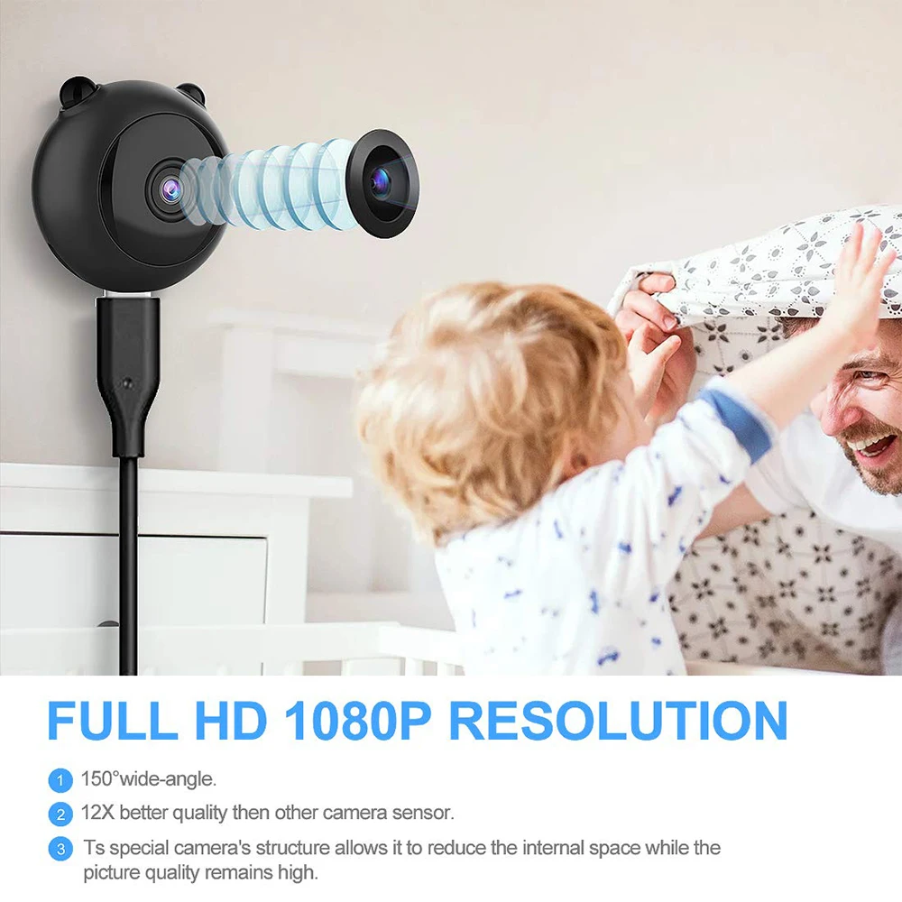 Беспроводная мини камера 2 4 ГГц Wi Fi HD 1080P|Компактные видеокамеры| |