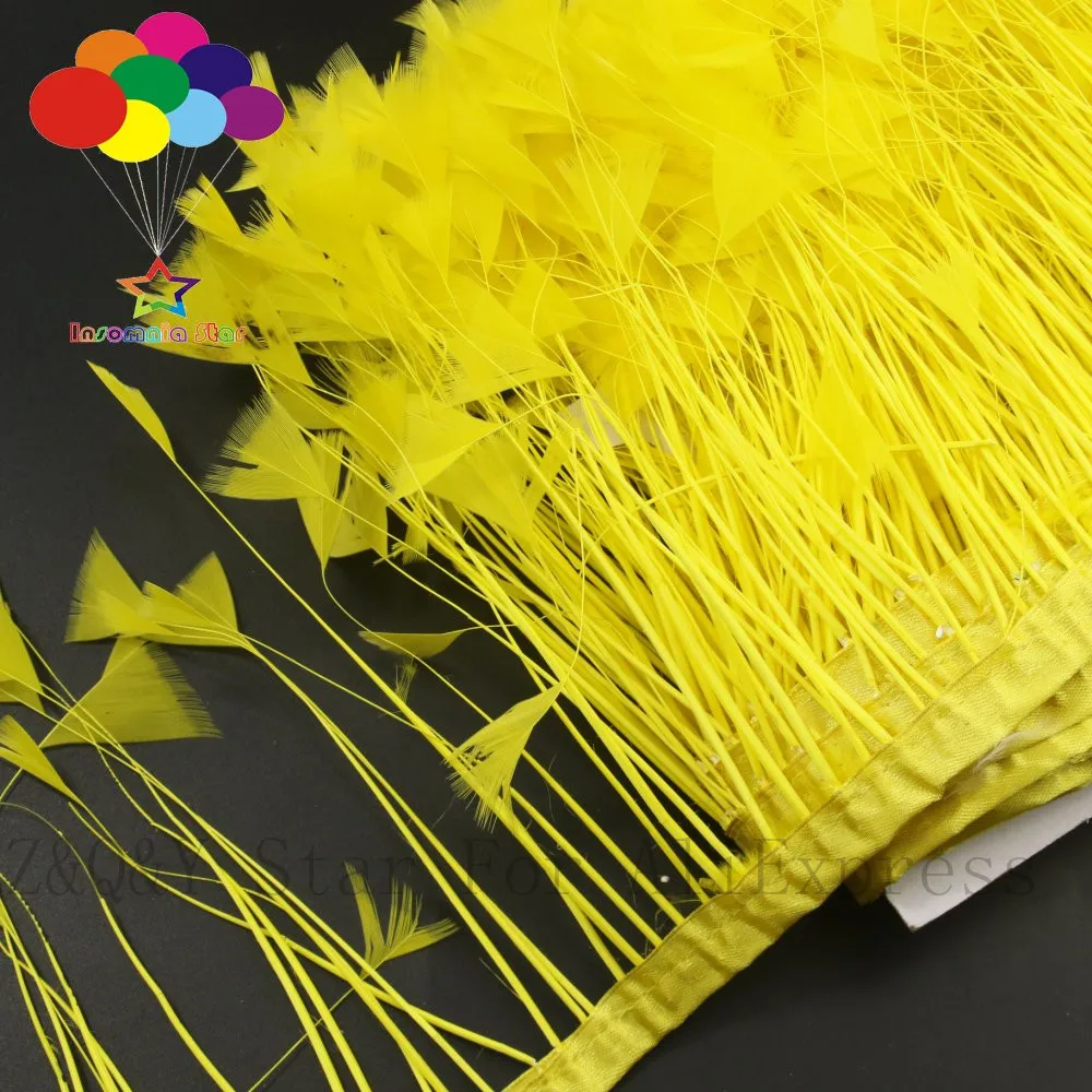 Natural 10-15CM (4-6 inches) tear flat head turkey feather dyed yellow to make cloth edge DIY craft jewelry | Дом и сад