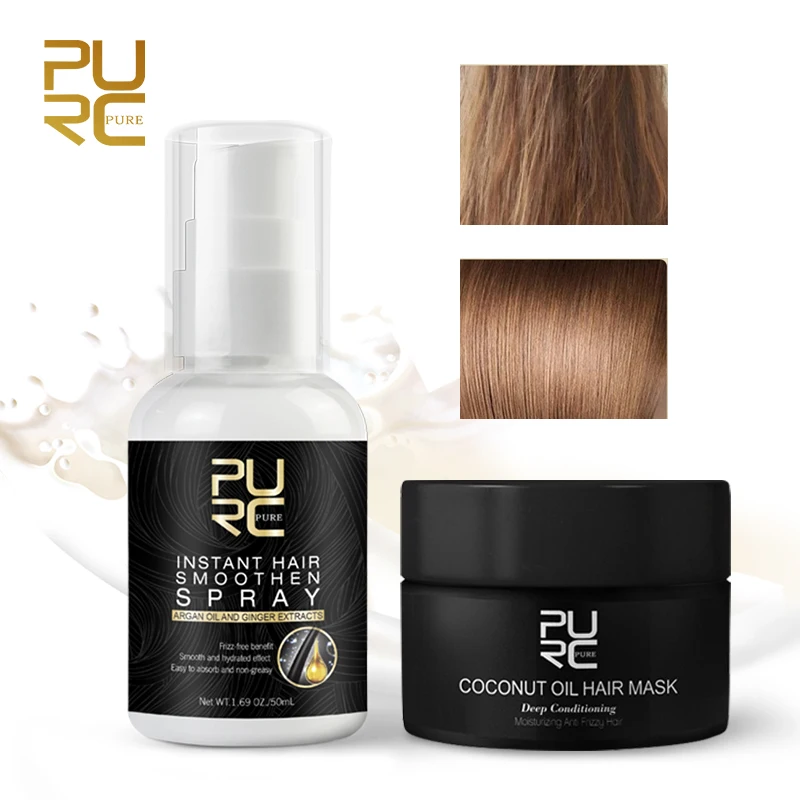 

PURC Morocco Argan Oil Hair Spray and Coconut Oil Hair Mask Sets Repairs Damage Restore Soft Hair & Scalp Treatment for Women