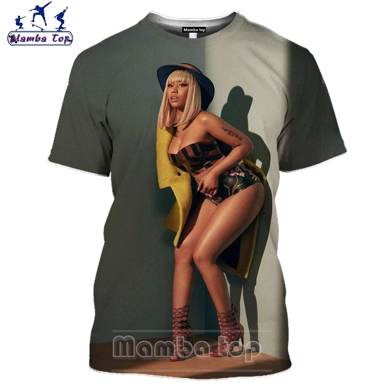 Mamba Top Nicki Minaj T Shirt Men Summer Flaming Lips 3D Print Goddess Singer Concert Bikini Exposed Model Cosplay Women Tshirt | Мужская