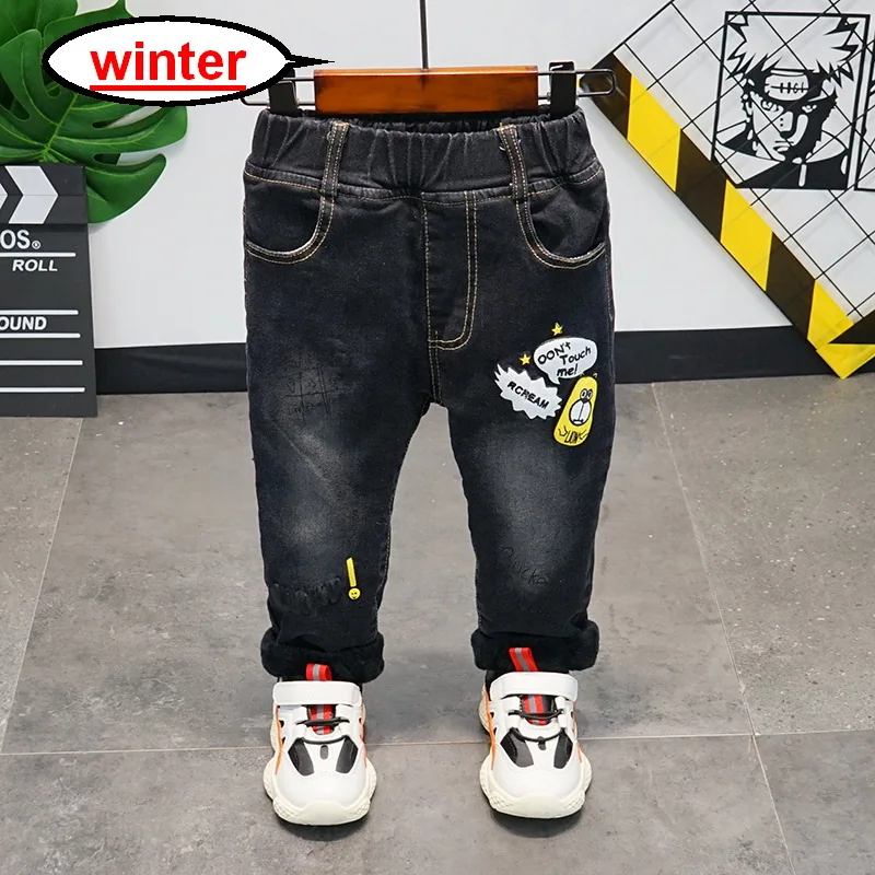 

Джинсы для мальчиков, зимние, классические, с бантом