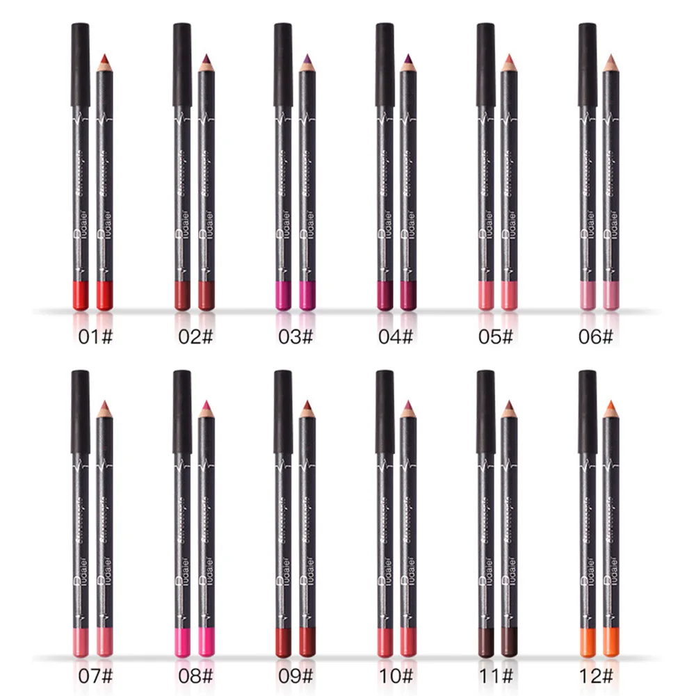 

12 Colors Lip Liner Pencil Waterproof Non-Marking Long Lasting Smooth Matte Velvet Lipstick Pencil SOYW889