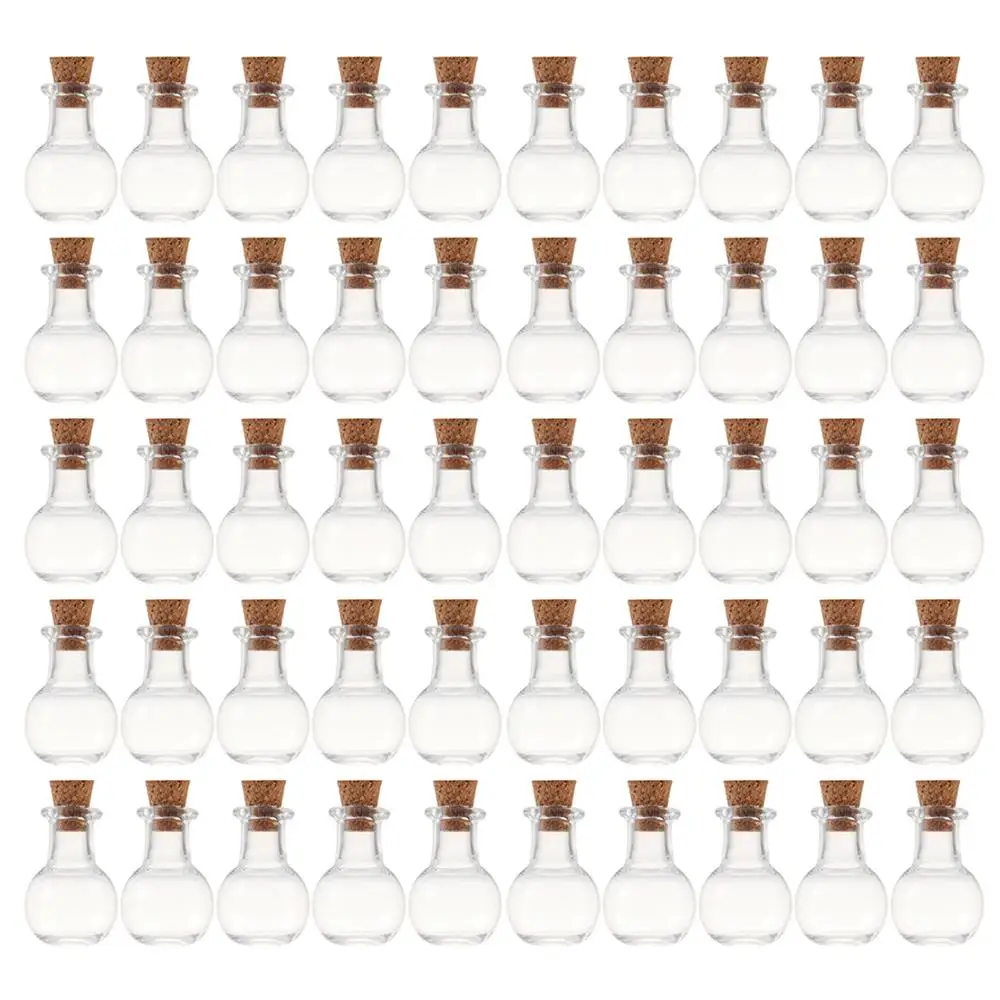 50Pcs 2.4x2cm 5ml Цена мини, из прозрачного стекла бутылки Флаконы пустой образец банки с пробкой сообщение флакон свадьбы желаний бутылка, Лидер продаж - Цвет: 50Pcs 2.4x2cm 5ml
