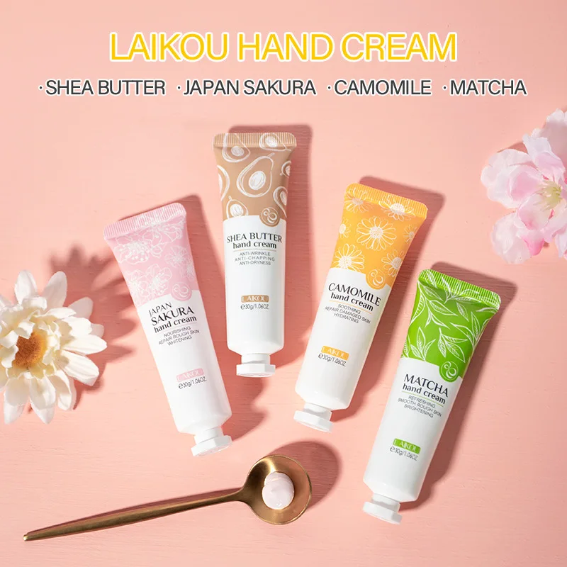 

Shea Butter Sakura Matcha Chamomile Hand Cream Deeply Moisturizing Nourishing Anti Dryness Soften Skin Anti Chapping Hand Care