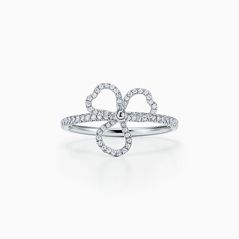 Кольца из серебра 925 пробы бумажный цветок двойное сердце любви высокое качество