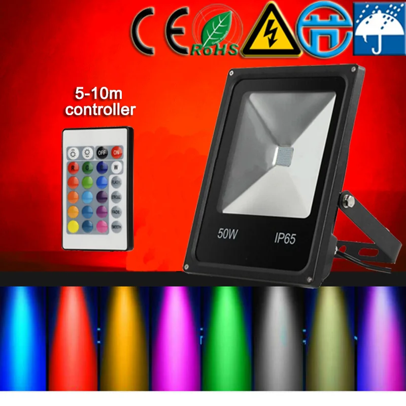 CP AC220V 10 Вт 20 Вт 30 Вт 50 Вт 100 Вт 200 в Светодиодный прожектор RGB черный корпус светодиодный уличный Ландшафтный садовый поисковый светильник светодиодный светильник