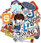 Программируемые наклейки, 50 шт., Java JS Php Docker Bitcoin Html облачный язык, логотип приложения, забавные наклейки для ноутбука, автомобиля, наклейки сделай сам