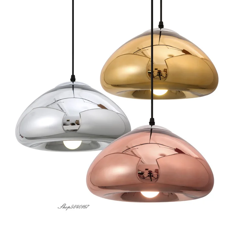 

Modern Glass Pendant Lights Retro Pleated Gold Hanglamp for Dining Room Restaurant Loft Decoration Kitchen Fixtures Luminaire
