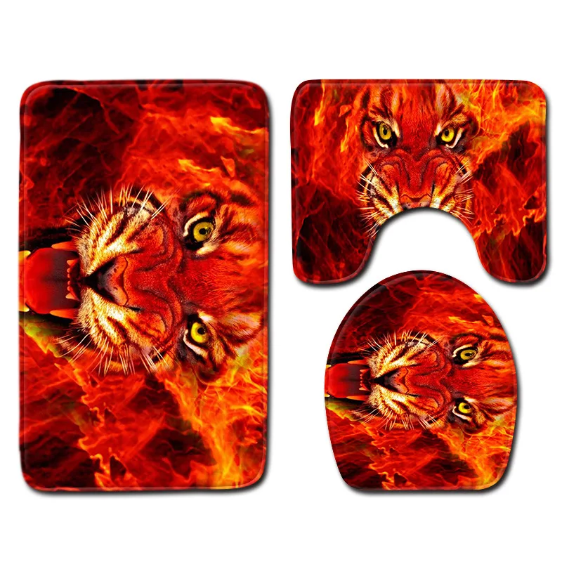 

Zeegle 3pcs Set Mats For Bathroom Toilet Lid Cover Flannel Bathroom Carpets Non-slip Bathroom Floor Mats Bath Rugs Shower Mats