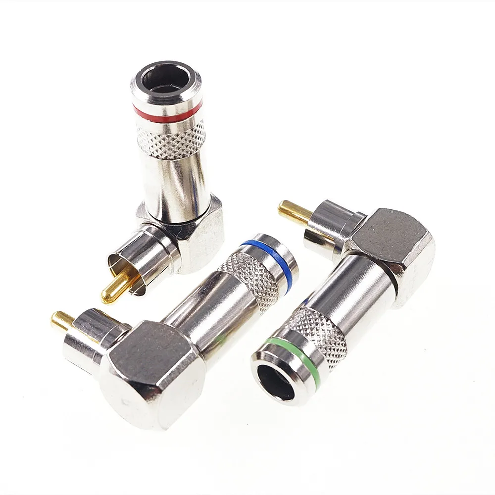 

2pcs RCA Connector Plug Wire Solder Type RCA AV 90 Degree Plug L Type Right Angle RCA Connector