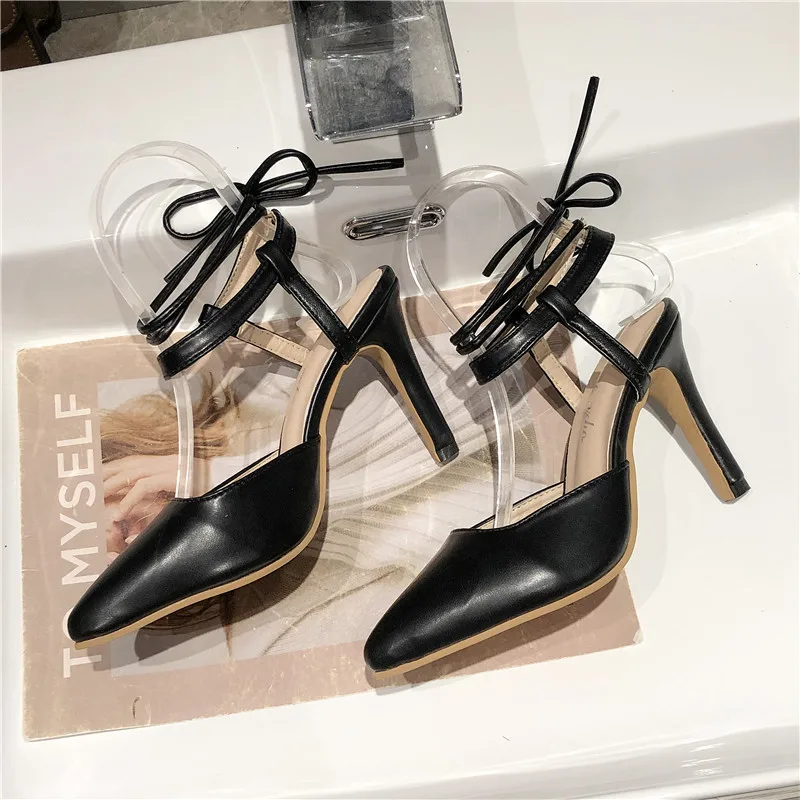 Летняя пикантная женская обувь с перекрёстной шнуровкой Для женщин женские