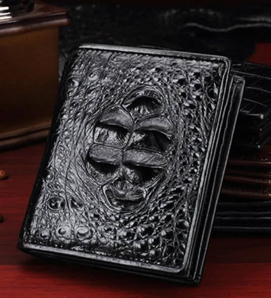 Мужской кошелек из натуральной крокодиловой кожи Короткий держатель для